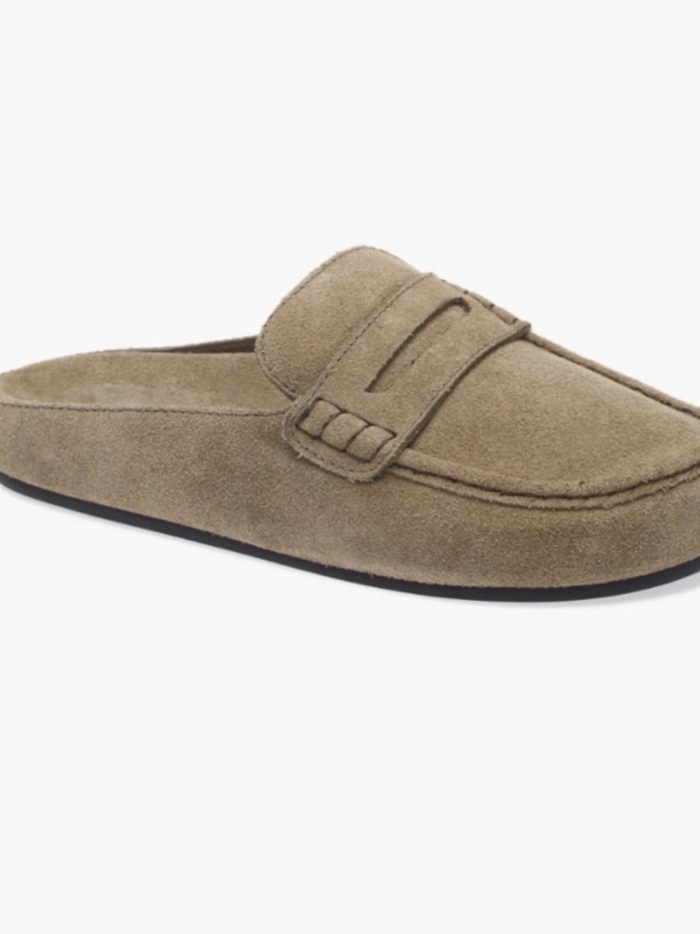 Jeffrey Campbell miles Taupe Suede Slip-On Loafer Mule size 7.5 like new